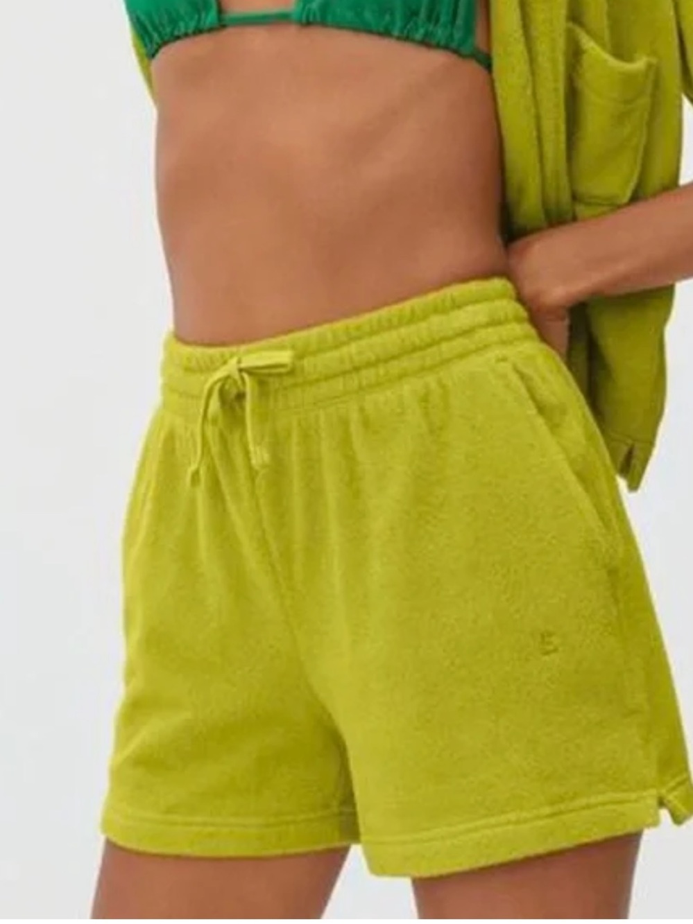 Everlane Terry Cloth Shorts in Key Lime Chartreuse Size Small